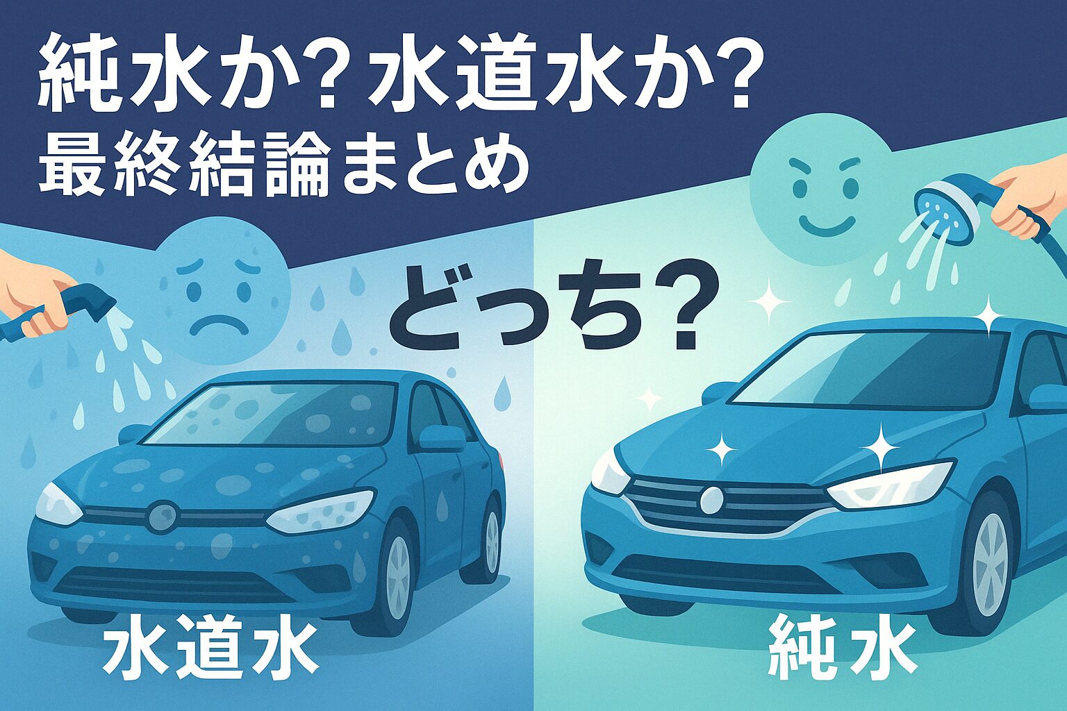 純水洗車と水道水洗車の比較バナー