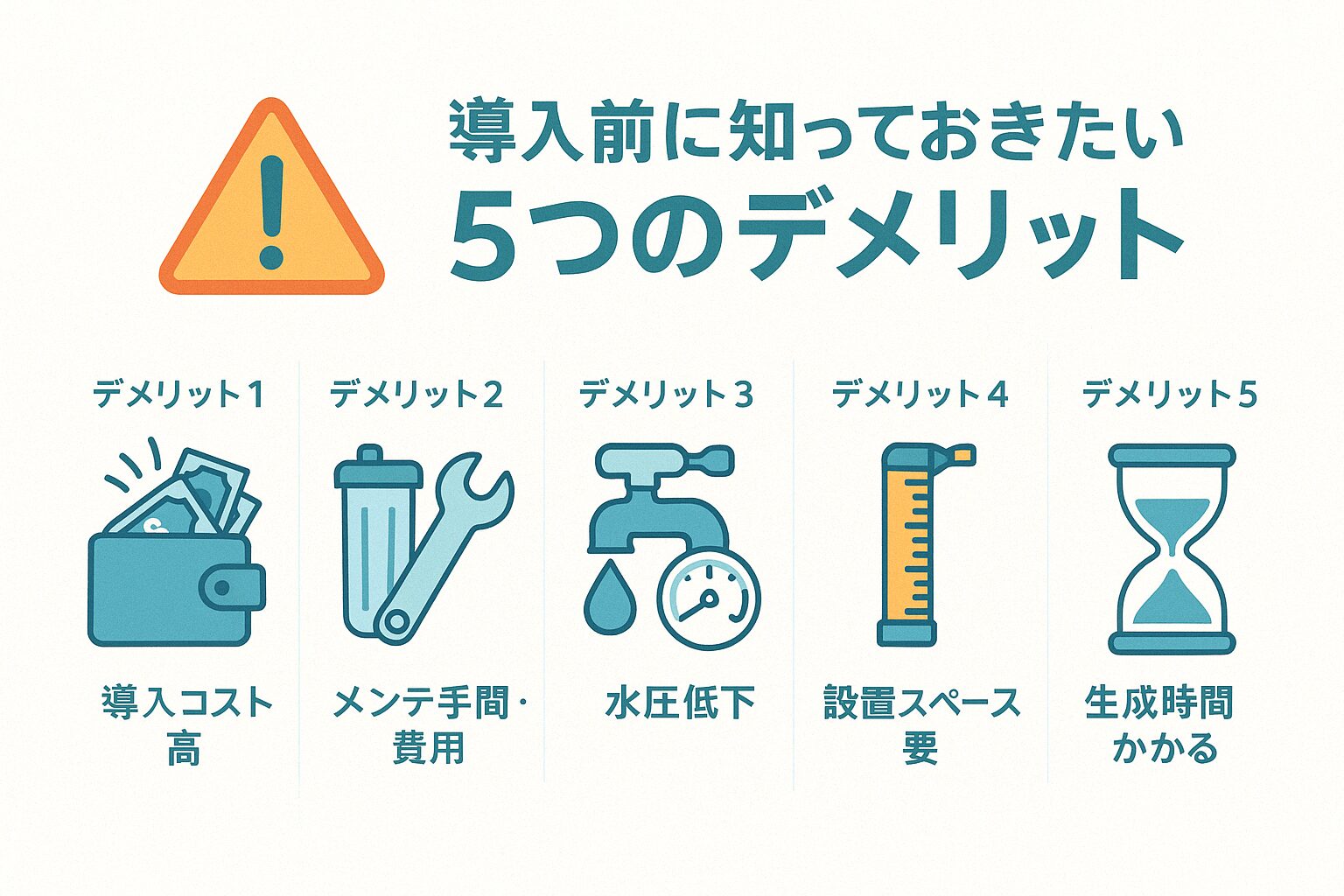 純水器導入前に知っておくべき5つのデメリット