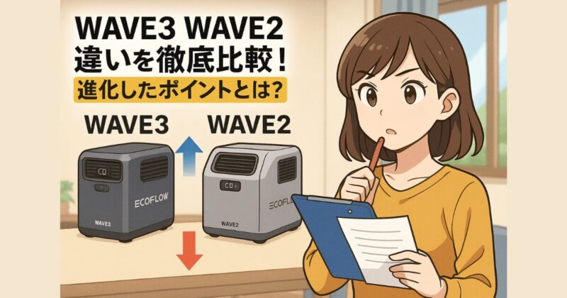 EcoFlow WAVE3とWAVE2の違いを徹底比較！どっちが買い？