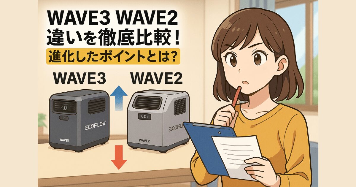 EcoFlow WAVE3とWAVE2の違いを徹底比較！どっちが買い？