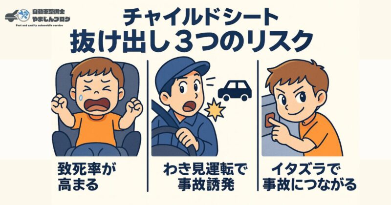 チャイルドシートの抜け出しは危険?整備士が教える3つのリスク