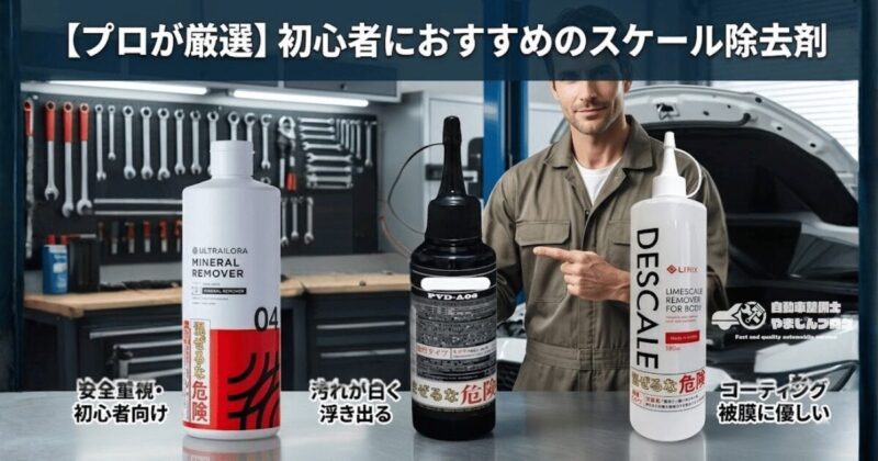 プロが厳選した初心者向けスケール除去剤3選（ミネラルリムーバー、PVD-A06、DESCALE）の比較