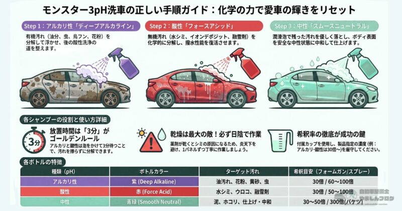 モンスター3pHシャンプーの順番