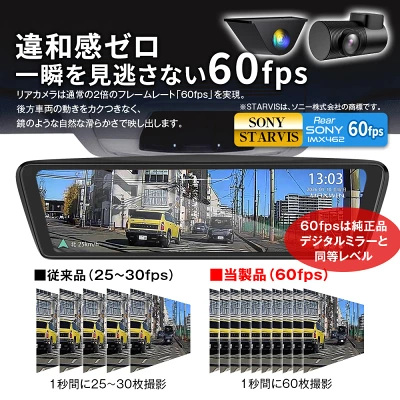 MDR-C003X60リヤカメラは60fpsを実現