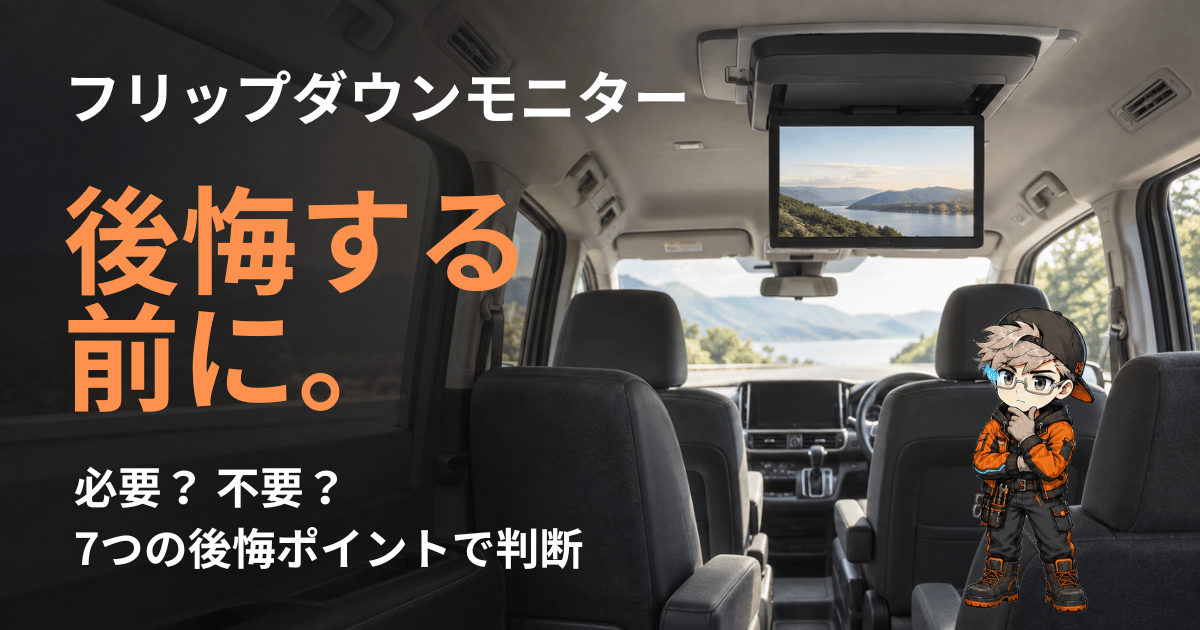 フリップダウンモニターで後悔しないために、必要・不要を7つのポイントで判断。